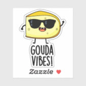 Sticker Gouda Vibes Funny Pun au fromage (Feuille)