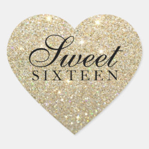 Sticker - Gouden Glitter Fab Sweet 16