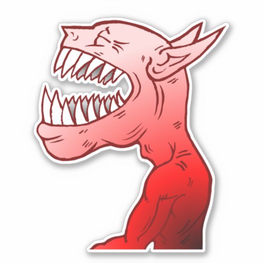 Sticker Goule avec un beau rire (Devant)