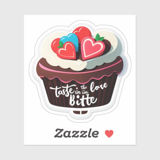 Sticker Goûtez l'Amour dans Chaque Bouchée (Feuille)