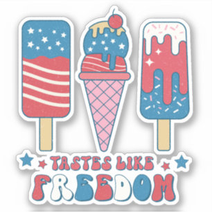 Sticker Goûts Rouge Blanc Bleu du 4 juillet comme la liber