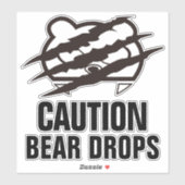 STICKER GOUTTES D'OURS DE CAUTION (Feuille)