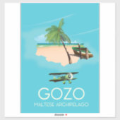 Sticker Gozo, archipel maltais Carte poster Voyage . (Feuille)