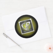 Sticker GP rond avec logo jaune (Enveloppe)