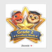 Sticker Grade 2 excellent work with the owl and Rex custom (Feuille)