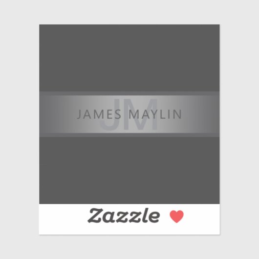 Sticker Gradient gris foncé moderne Nom ou raison sociale (Feuille)