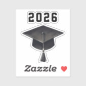 Sticker Graduation 2025 noir blanc casquette (Feuille)