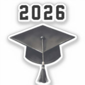 Sticker Graduation 2025 noir blanc casquette (Recto)