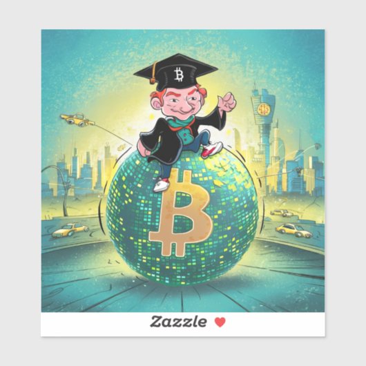 Sticker Graduation Bitcoin (Feuille)