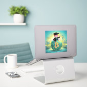 Sticker Graduation Bitcoin (Ordinateur portable sur le bureau)
