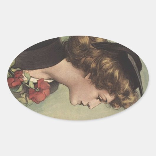  Sticker Graduation Cap Gown Vrouwen Profiel (Voorkant)