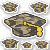 Sticker Graduation Cap Khaki Camo (Devant)