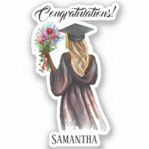 Sticker Graduation d'aquarelle personnalisée (14)