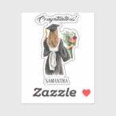 Sticker Graduation de l'aquarelle personnalisée (12) (Feuille)