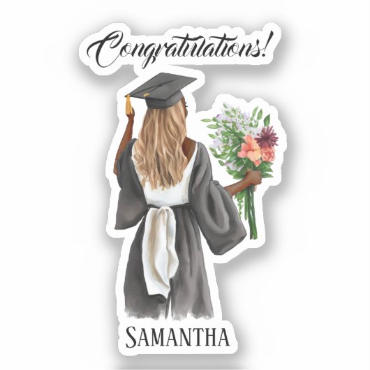 Sticker Graduation de l'aquarelle personnalisée (13) (Recto)