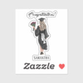 Sticker Graduation de l'aquarelle personnalisée (3) (Feuille)