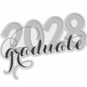 Sticker Graduation minimale de script moderne noir (Devant)
