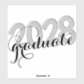 Sticker Graduation minimale de script moderne noir (Feuille)