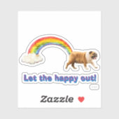 Sticker Graffiti Chien et Arc-en-ciel (Feuille)