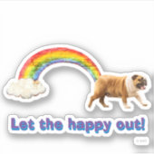 Sticker Graffiti Chien et Arc-en-ciel (Devant)