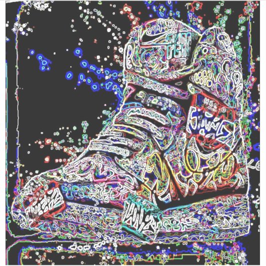 Sticker Graffiti coloré tendance Basket (Devant)