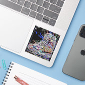 Sticker Graffiti coloré tendance Basket (Ordinateur portable avec iPhone)