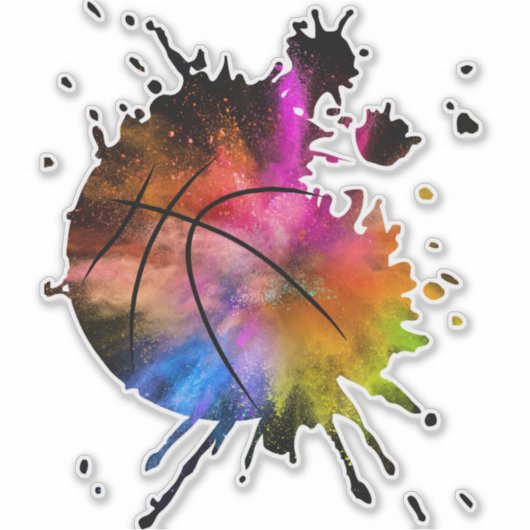 Sticker graffiti de basket-ball Silhouette (Devant)