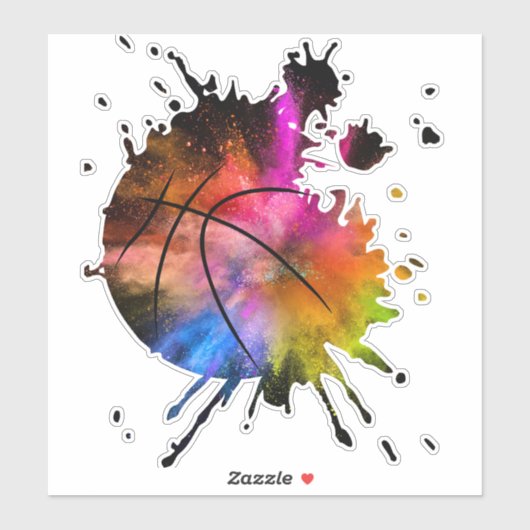 Sticker graffiti de basket-ball Silhouette (Feuille)