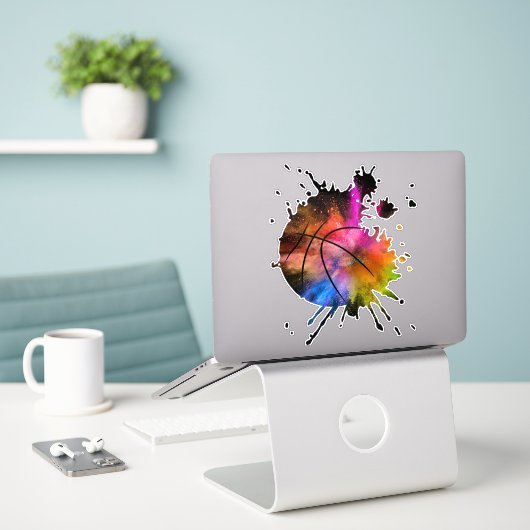 Sticker graffiti de basket-ball Silhouette (Ordinateur portable sur le bureau)
