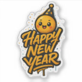 Sticker Graffiti de Nouvel An de Kawaii - Cele diagonale (Devant)