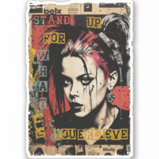 Sticker Graffiti Graffiti Grunge de Punk Rock Girl Street