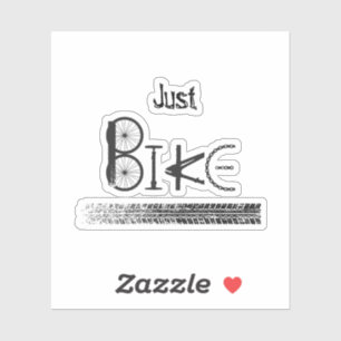 Sticker Graffiti « Just Bike » fait de pièces de vélo et d