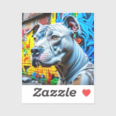Sticker Graffiti Street Art Pitbull (Feuille)