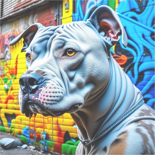 Sticker Graffiti Street Art Pitbull (Recto)