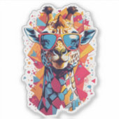 Sticker Graffiti Style Giraffe Portrait-58567 (Devant)