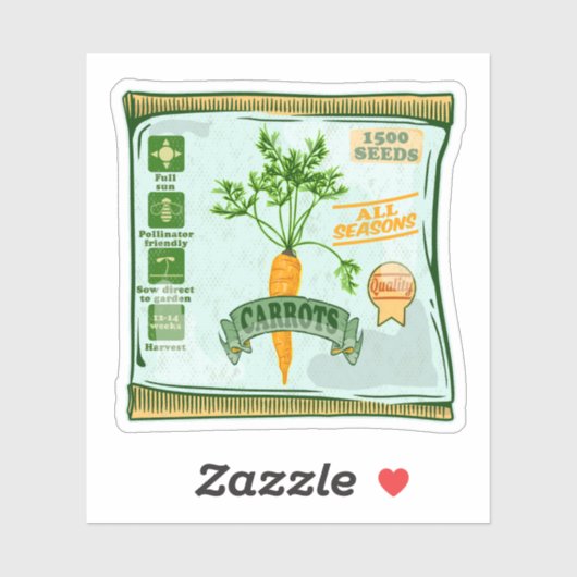 Sticker Graines de carottes cultivant des légumes (Feuille)