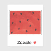 Sticker Graines rouges de pastèque aquarelle texture de la (Feuille)