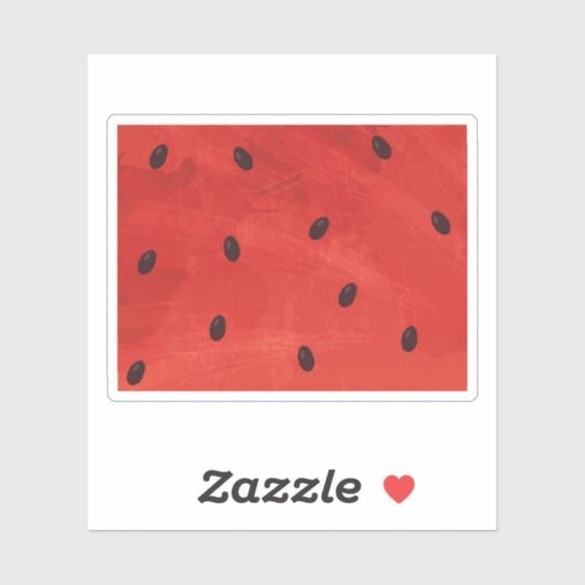 Sticker Graines rouges de pastèque aquarelle texture de la (Feuille)