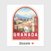 Sticker Granada Espagne Travel Art Vintage (Feuille)