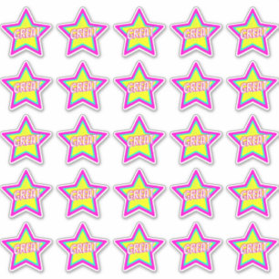 Sticker Grand amusant étoile enseignant Récompense Comment