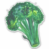 Sticker Grand Beau Brocoli Vert aquarelle Art (Devant)