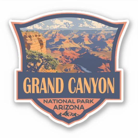 Sticker Grand Canyon National Park Illustration Travel Art (Devant)