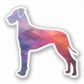 Sticker Grand Chien Danse Silhouette géométrique violet (Devant)
