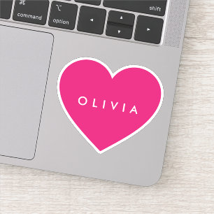 Sticker Grand coeur avec l'autocollant nommé de découpe