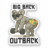 Sticker Grand dos Outback – Design de soulevé de terre drô (Recto)