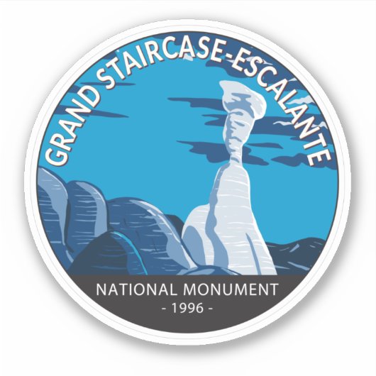 Sticker Grand Escalier Escalante Monument National Utah (Devant)