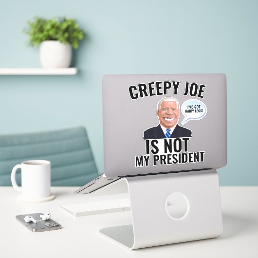 STICKER GRAND FUNNY DÉPLAISANT JOE BIDEN DÉCALES (Ordinateur portable sur le bureau)