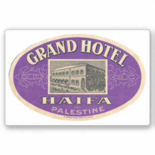 Sticker Grand Hotel Haifa Palestine