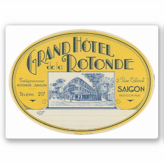 Sticker Grand Hotel Rotonde Saigon Indochina (Devant)