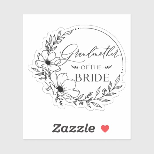 Sticker grand-mère de la mariée (Feuille)
